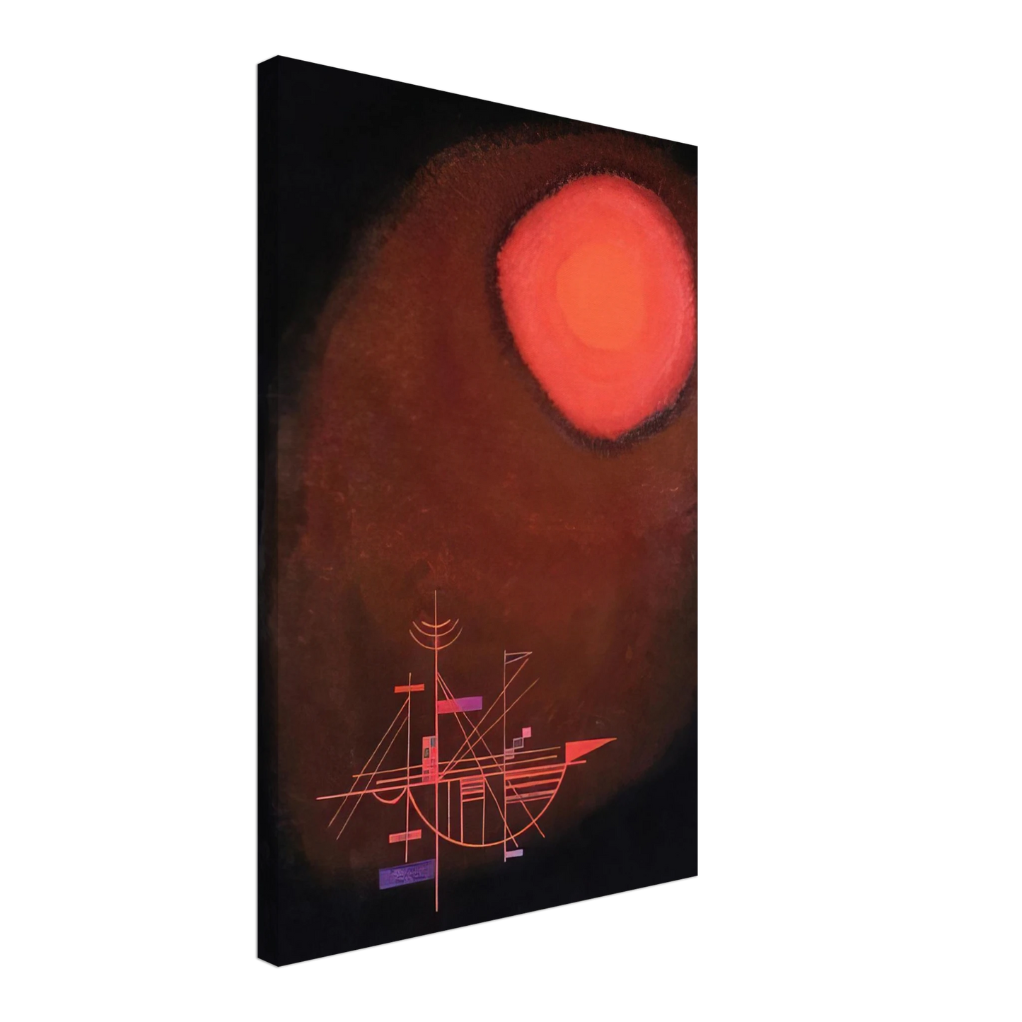 Wassily Kandinsky - RED SUN AND SHIP Canvas - 40x60 cm / 16x24 inches-canvas