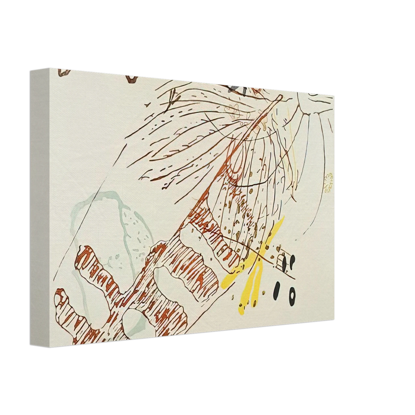 John Cage - From 17 Drawings by Thoreau - 1978 Canvas - 70x100 cm / 28x40 inches-canvas