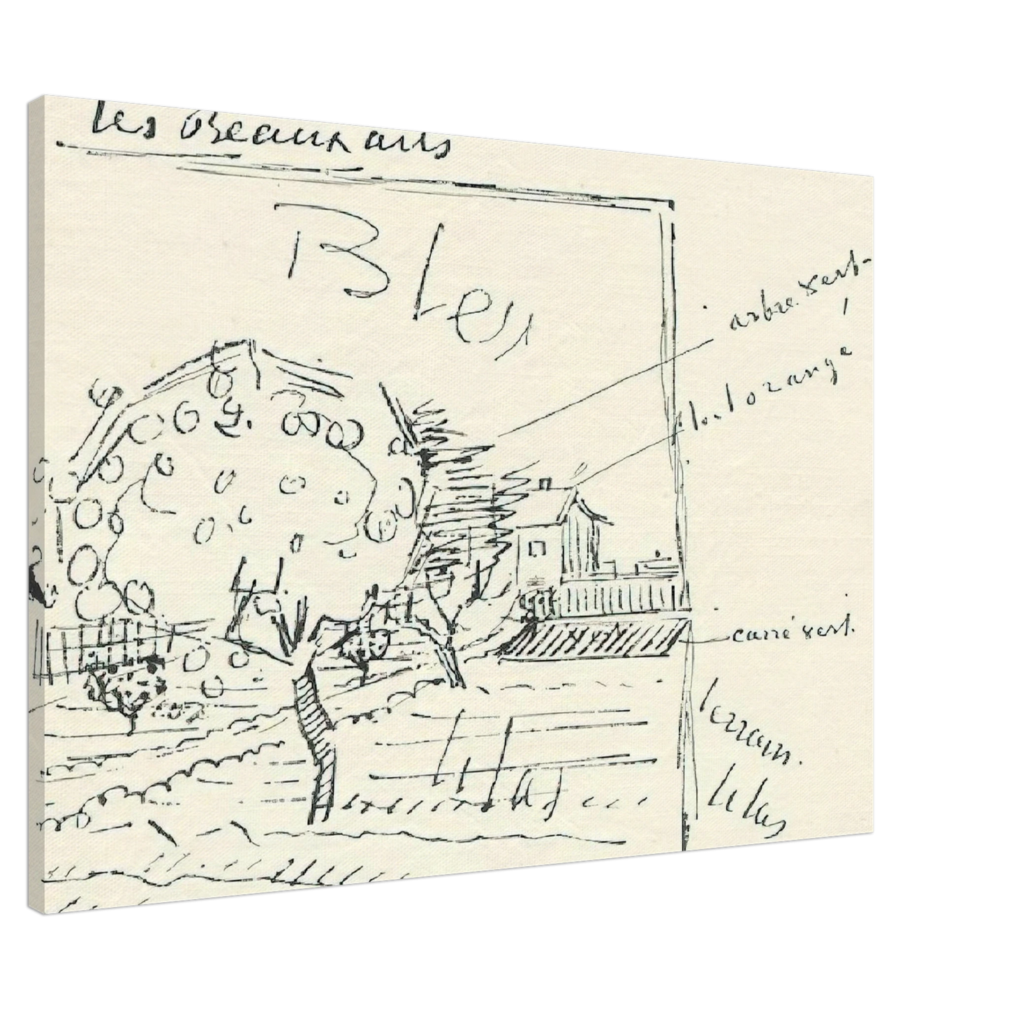 Vincent van Gogh - Orchard and House with Orange Roof Canvas - 20x30 cm / 8x12 inches-canvas