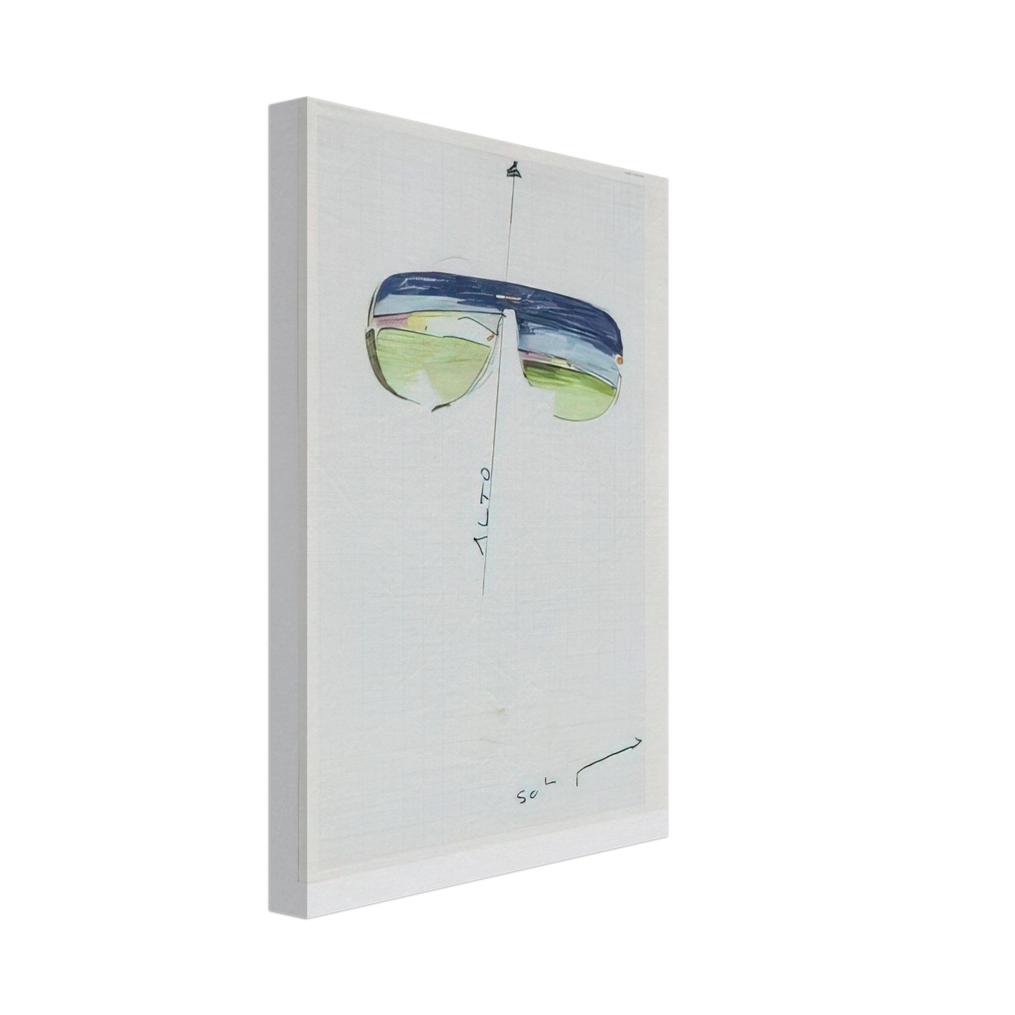 Mario Schifano - Untitled Glasses - 1973 Canvas - 40x60 cm / 16x24 inches-canvas