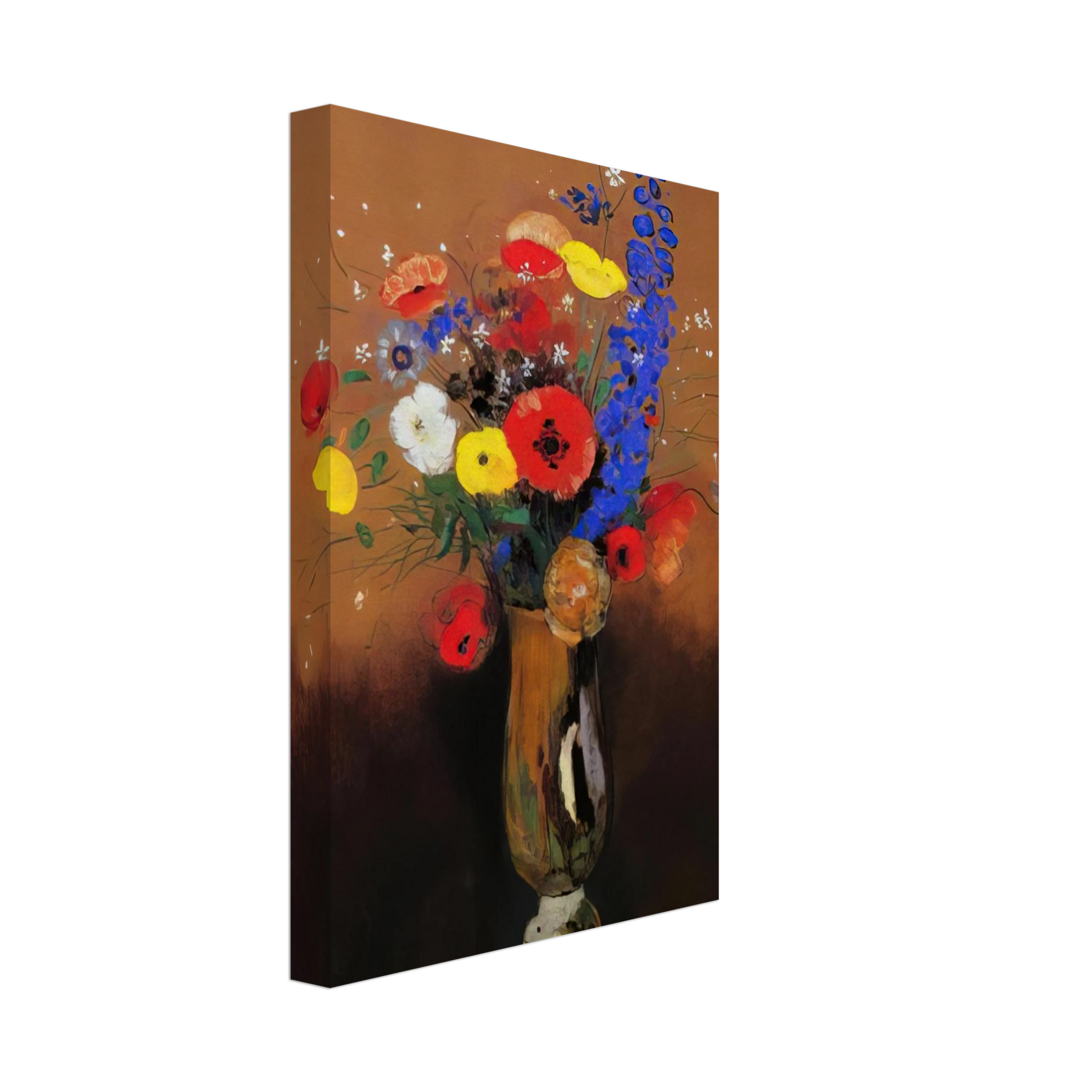 Odilon Redon - WILD FLOWERS IN A LONG NECKED VASE Canvas - 70x100 cm / 28x40 inches-canvas