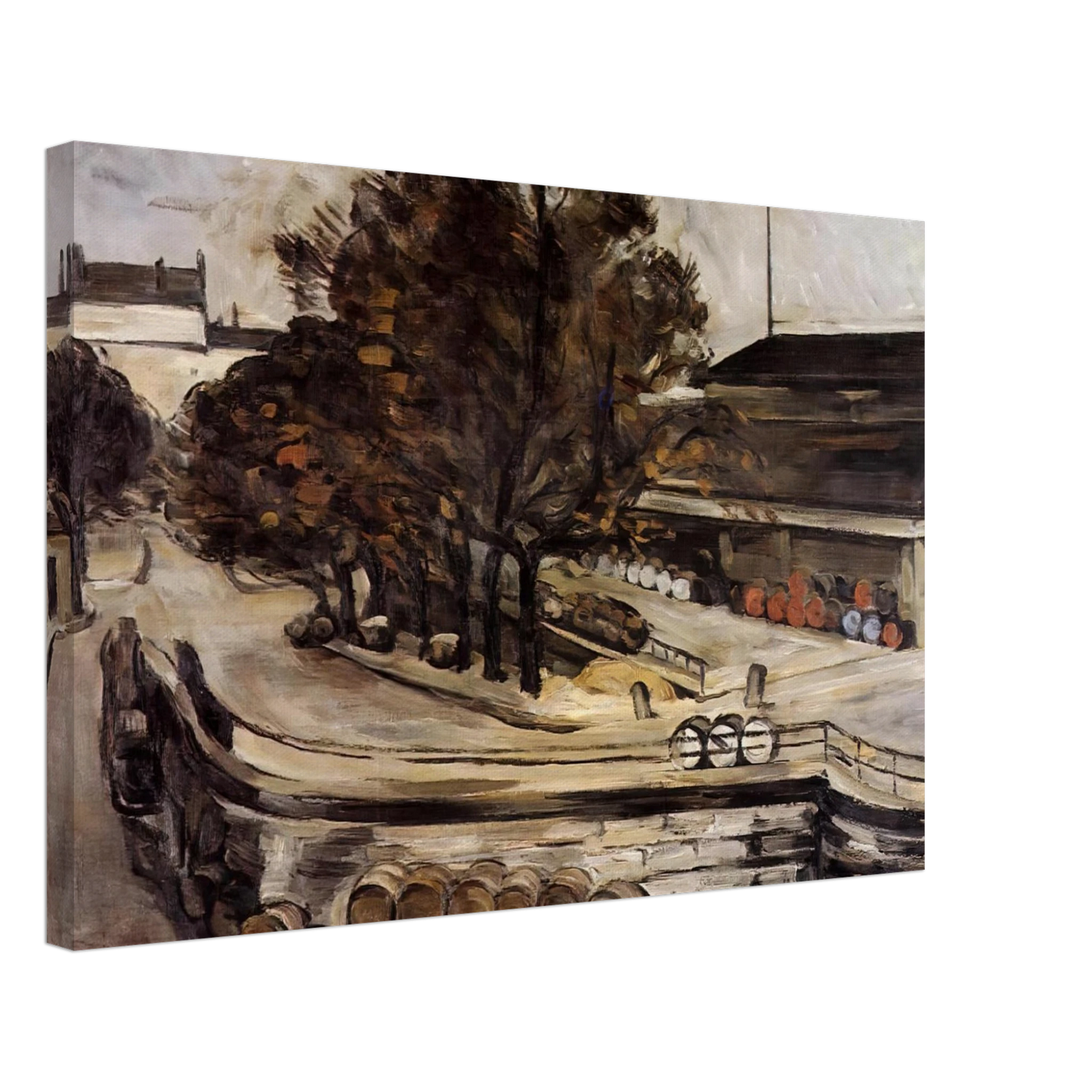 Paul Cezanne - The Wine Market at Jussieu Canvas - 70x100 cm / 28x40 inches-canvas