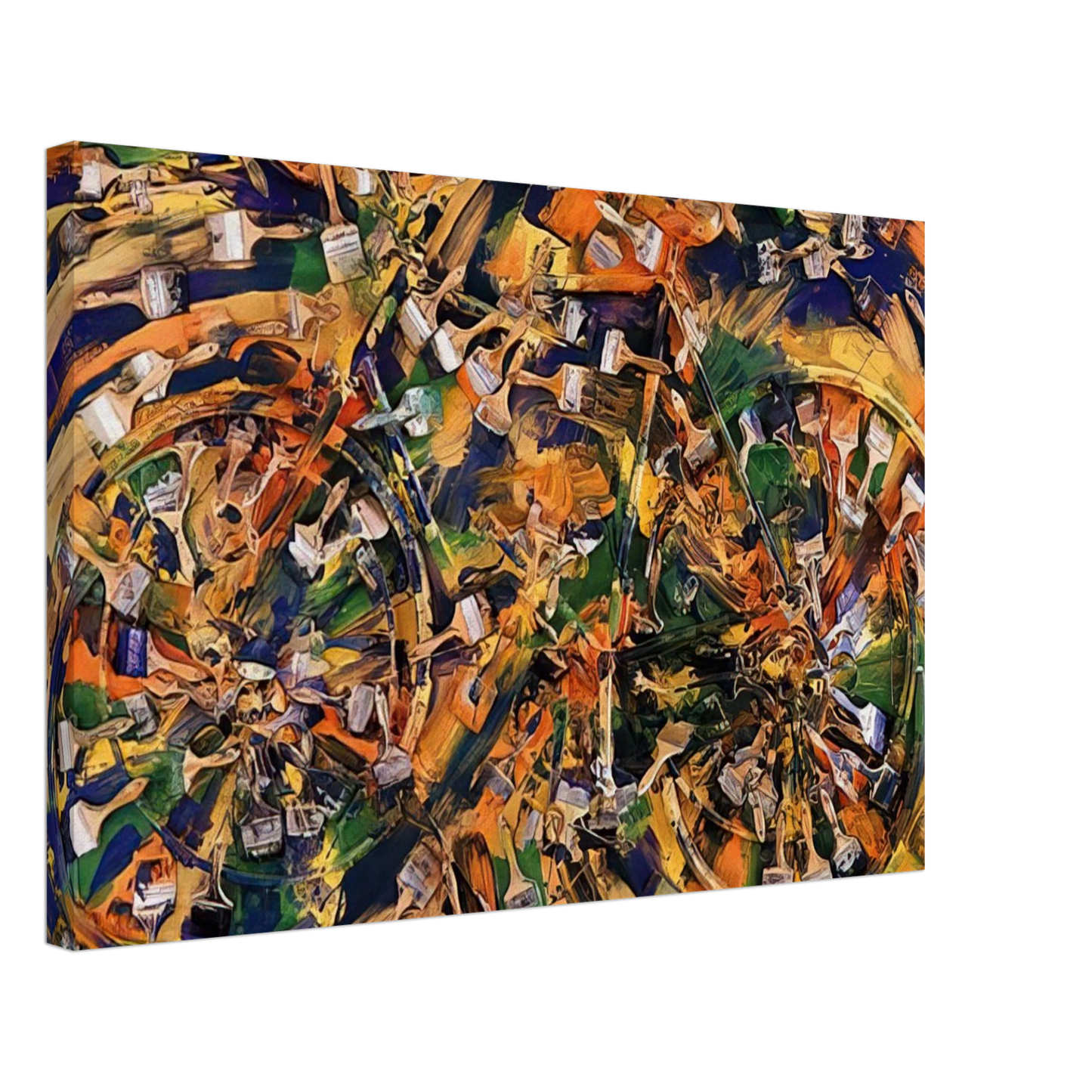 Arman - Wheels of Fortune - 1995 Canvas - 40x60 cm / 16x24 inches-canvas