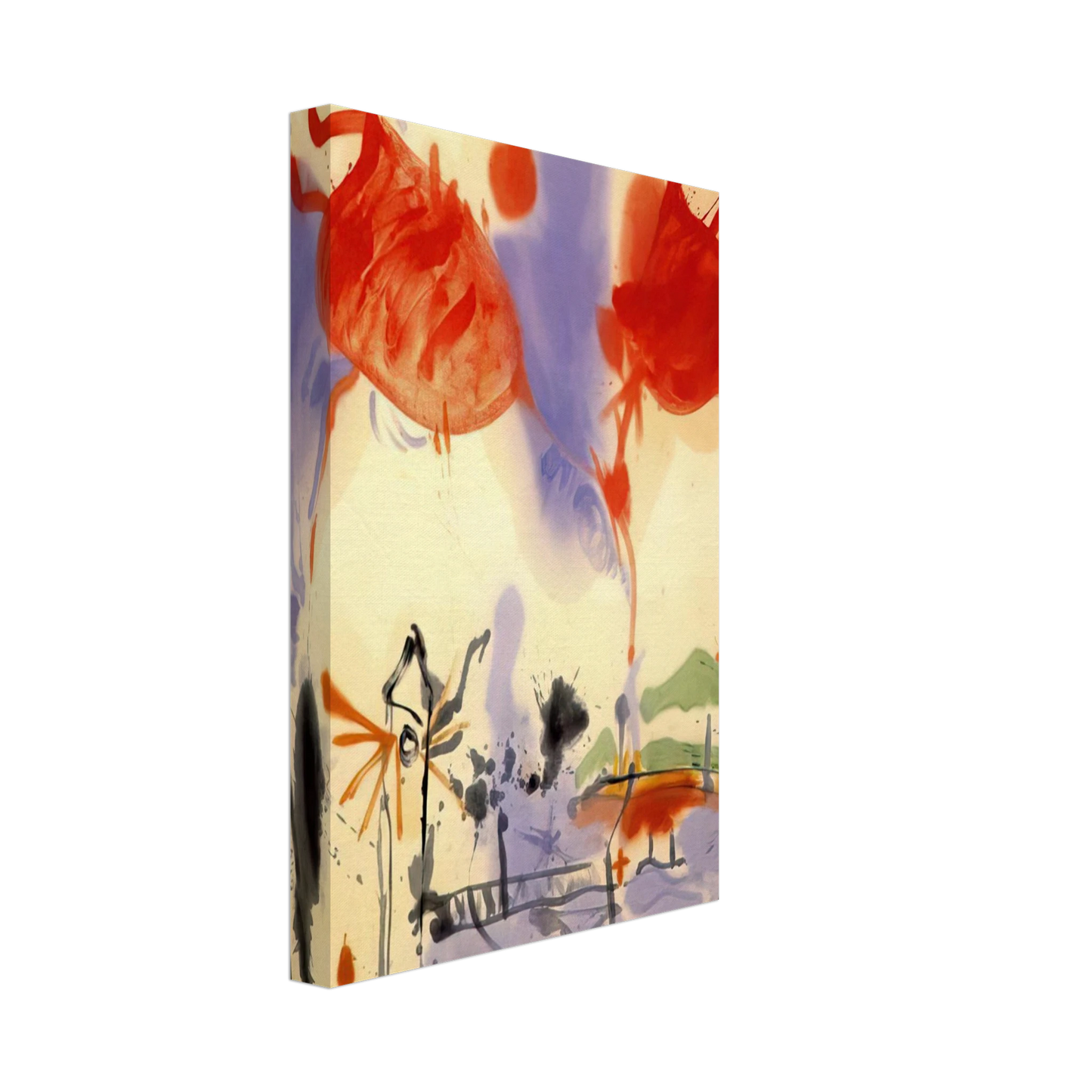 Helen Frankenthaler - Round Trip - 1957 Canvas - 40x60 cm / 16x24 inches-canvas