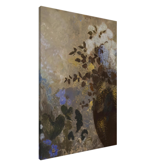 Odilon Redon - FLOWERS IN A BLACK VASE Canvas - 20x30 cm / 8x12 inches-canvas
