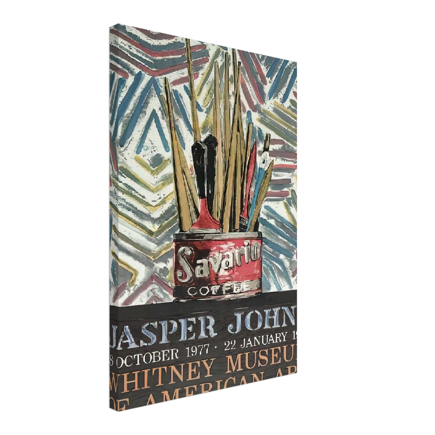 Jasper Johns - SAVARIN WHITNEY MUSEUM POSTER Canvas - 70x100 cm / 28x40 inches-canvas