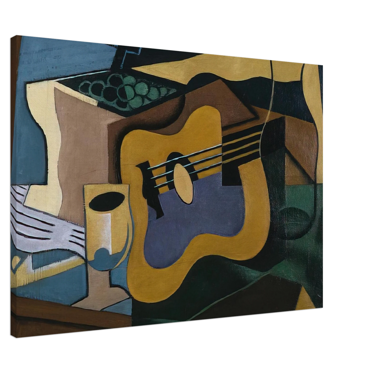 Juan Gris - STILL LIFE WITH GUITAR 1920 Canvas - 20x30 cm / 8x12 inches-canvas