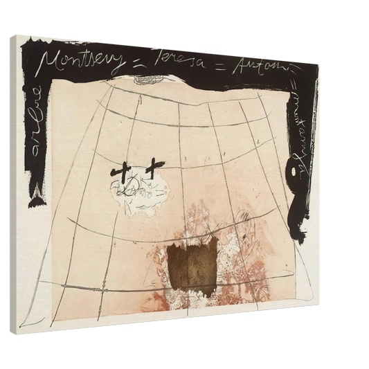 Antoni Tapies - CARTOGRAPHY 1976 Canvas - 20x30 cm / 8x12 inches-canvas