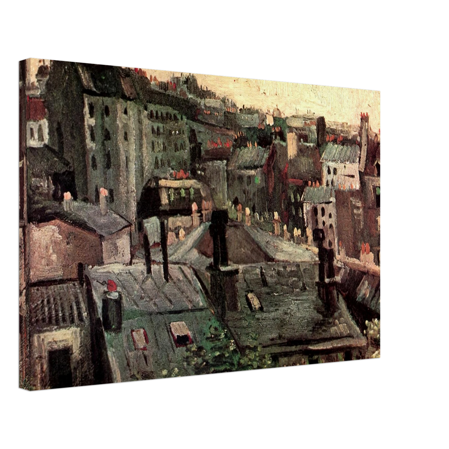Vincent van Gogh - View of Roofs and Backs of Houses Canvas - 70x100 cm / 28x40 inches-canvas