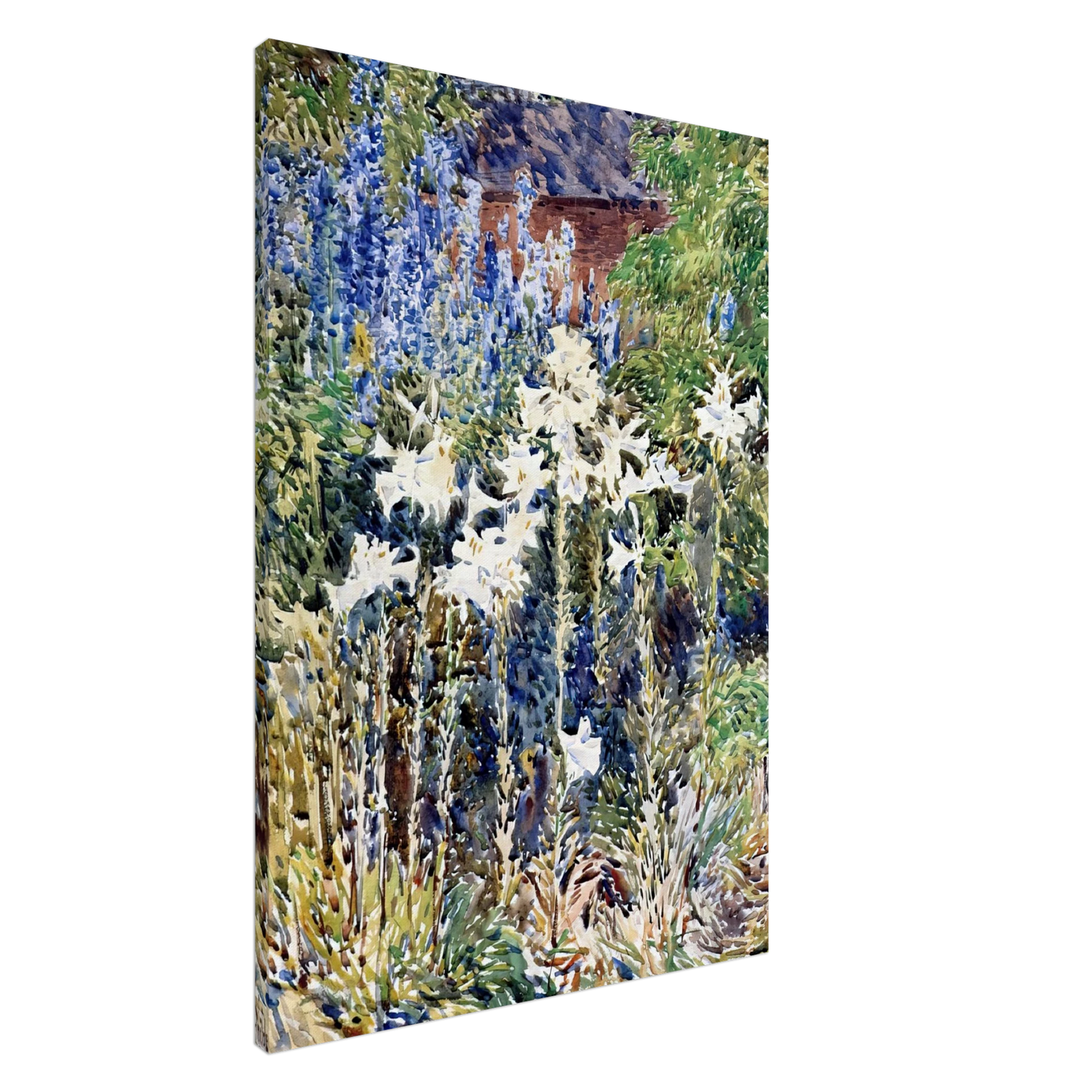 Childe Hassam - Flower Garden Canvas - 20x30 cm / 8x12 inches-canvas