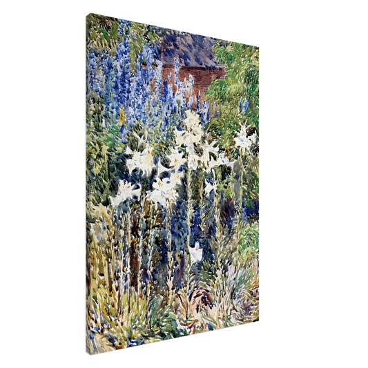 Childe Hassam - Flower Garden Canvas - 20x30 cm / 8x12 inches-canvas