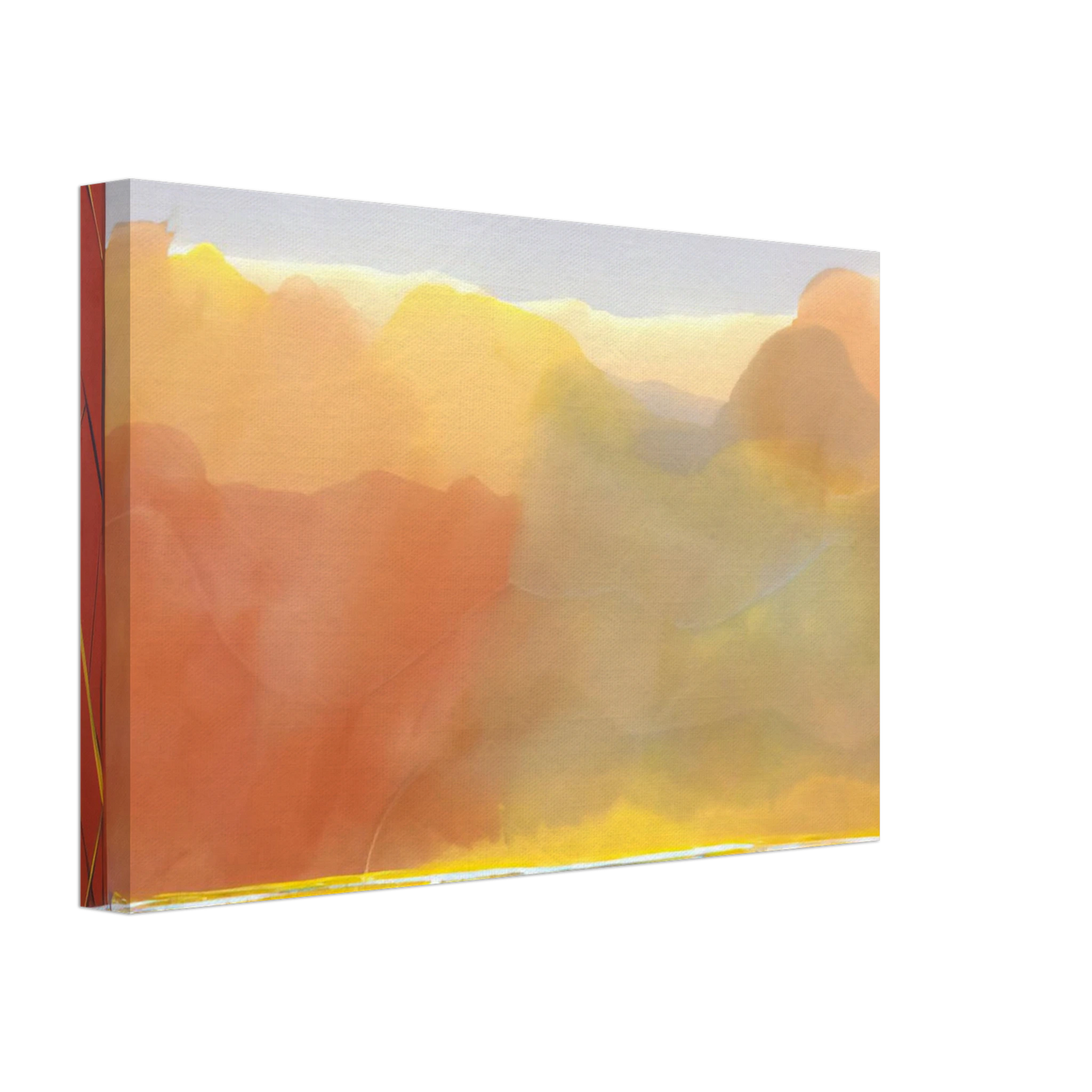 Ronnie Landfield - The Yellow Bridge - 1988 Canvas - 40x60 cm / 16x24 inches-canvas