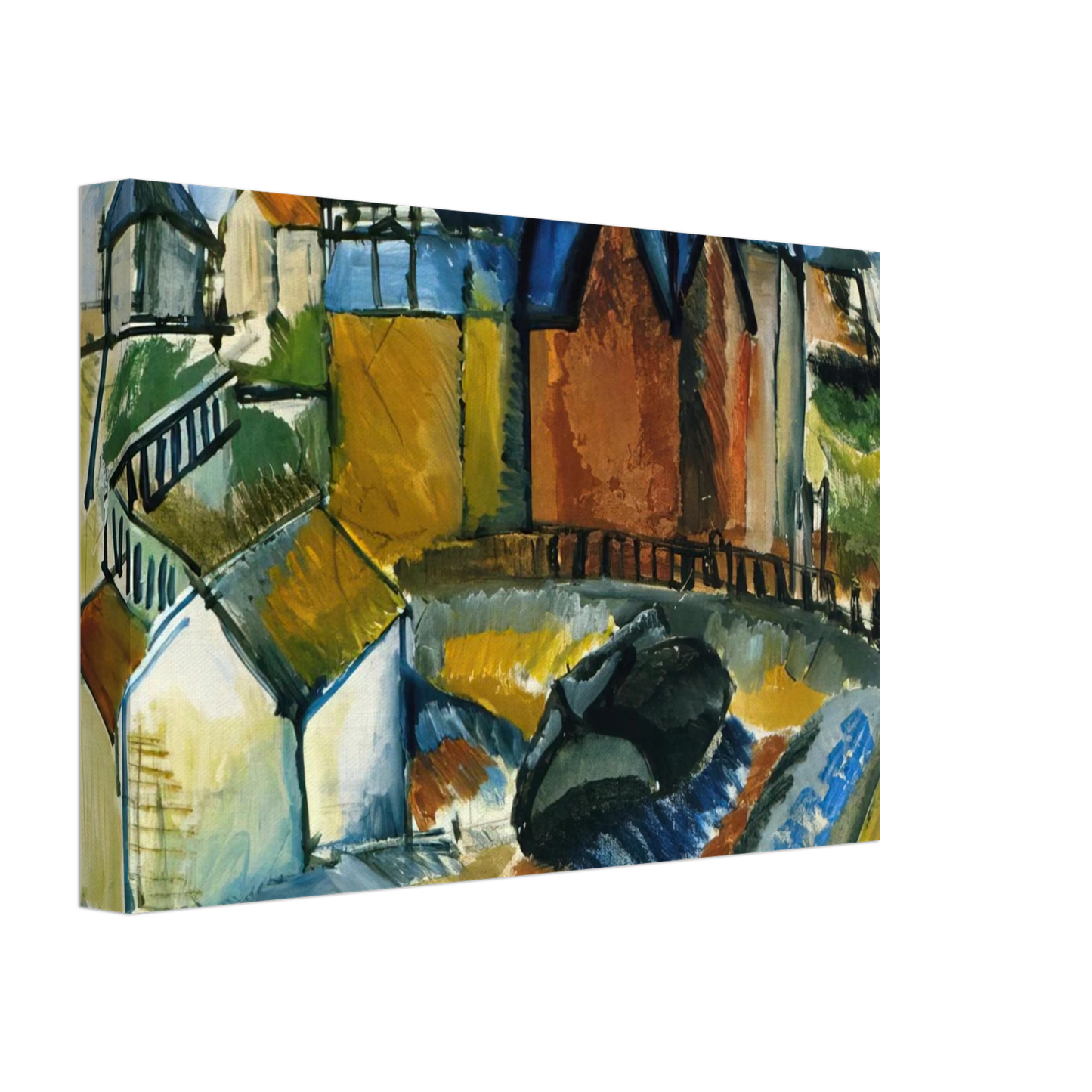 Raoul Dufy - THE BEACH AT HAVRE 1910 Canvas - 70x100 cm / 28x40 inches-canvas