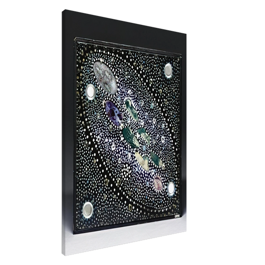 Gyula Kosice - Constelacion y Habitat Hidroespacial - 1980 Canvas - 20x30 cm / 8x12 inches-canvas