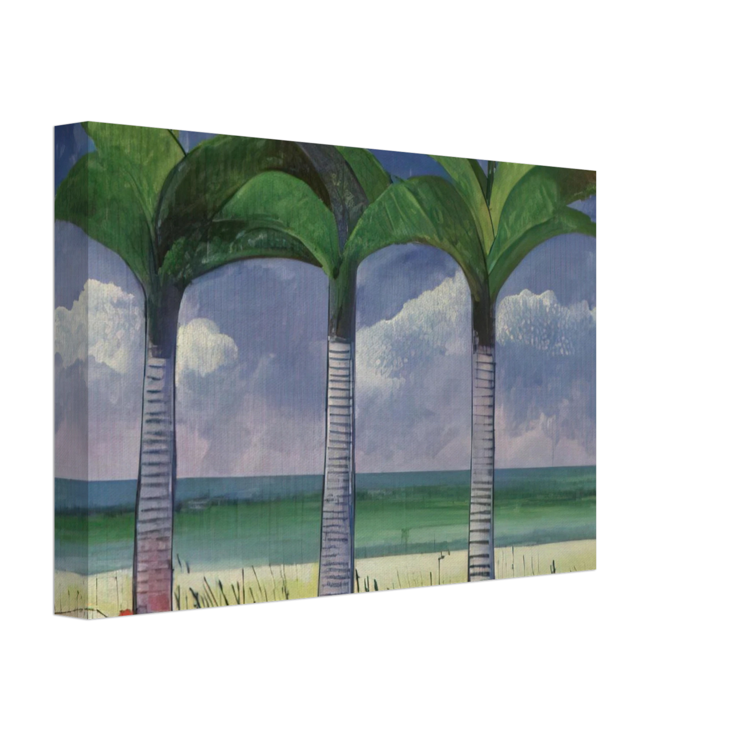 Aldemir Martins - Praia com Tres Coqueiros - 1995 Canvas - 40x60 cm / 16x24 inches-canvas
