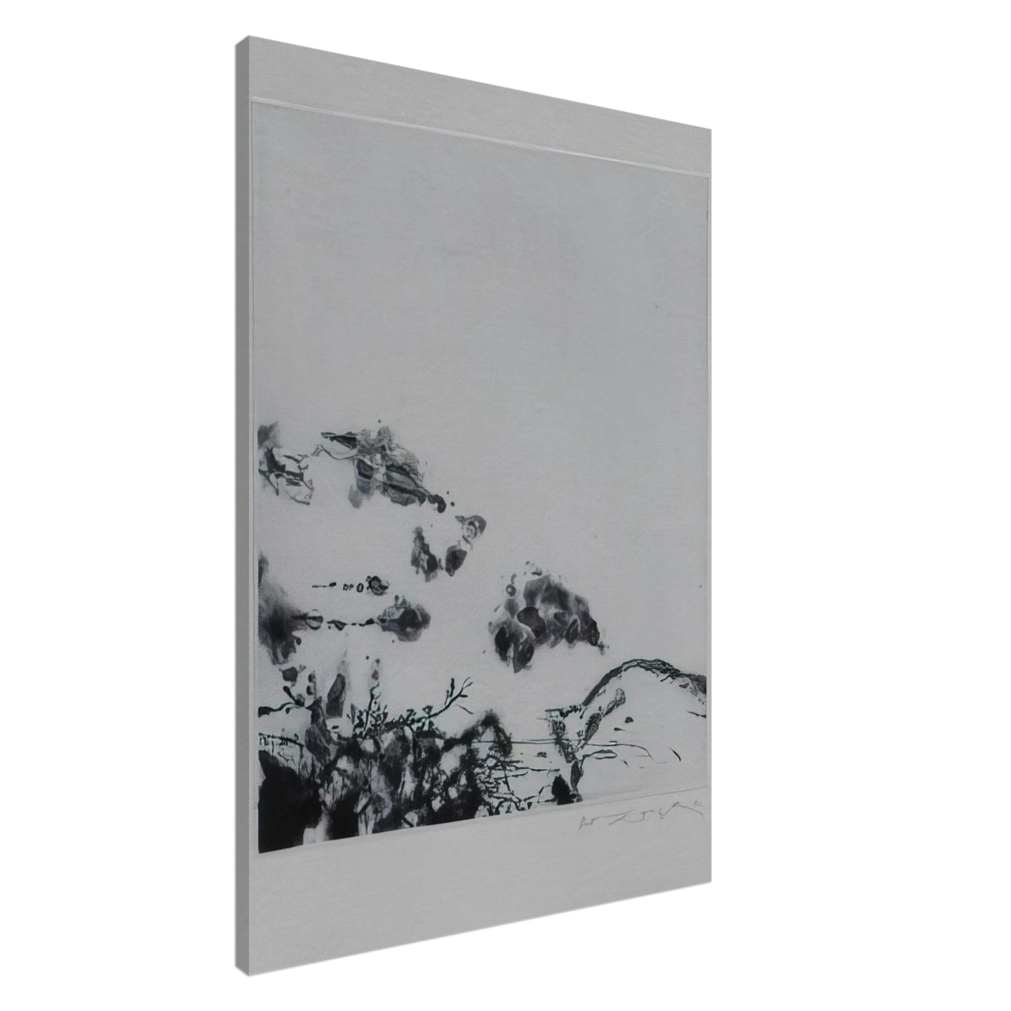 Zao Wou-Ki - ANNONCIATION AND MOMENTS 383 1994 Canvas - 20x30 cm / 8x12 inches-canvas