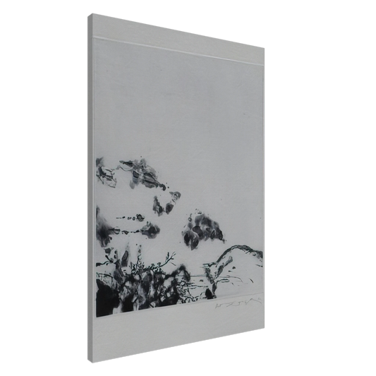 Zao Wou-Ki - ANNONCIATION AND MOMENTS 383 1994 Canvas - 20x30 cm / 8x12 inches-canvas