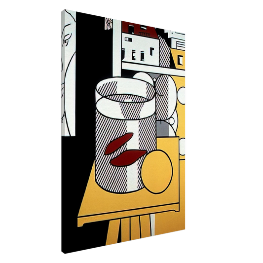 Roy Lichtenstein - STILL LIFE WITH GOLDFISH 1974 Canvas - 20x30 cm / 8x12 inches-canvas