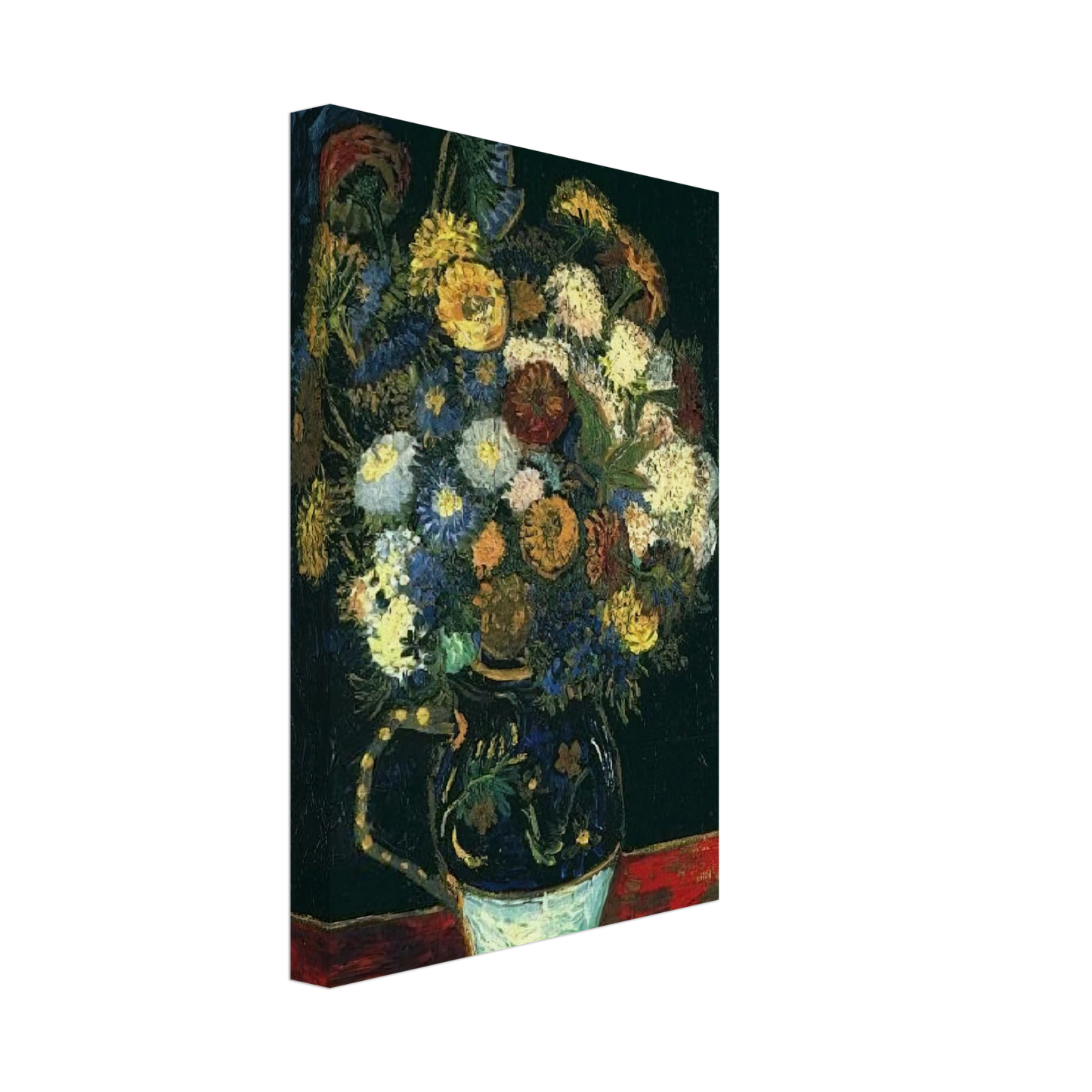 Vincent van Gogh - Still Life Vase with Zinnias Canvas - 70x100 cm / 28x40 inches-canvas