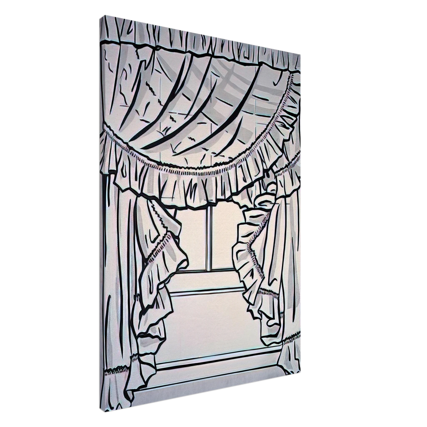 Roy Lichtenstein - CURTAINS 1962 Canvas - 20x30 cm / 8x12 inches-canvas