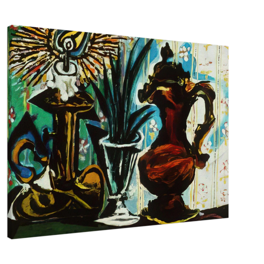 Pablo Picasso - Still life with candle Canvas - 20x30 cm / 8x12 inches-canvas