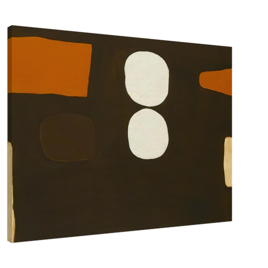 William Scott - Dark Brown, Orange and White - 1963 Canvas - 20x30 cm / 8x12 inches-canvas