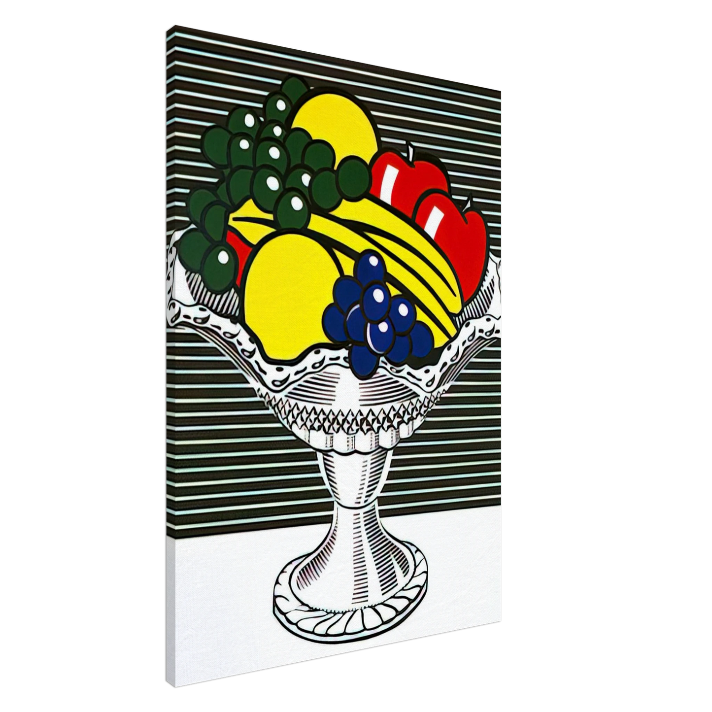 Roy Lichtenstein - STILL LIFE WITH CRYSTAL BOWL 1973 Canvas - 20x30 cm / 8x12 inches-canvas