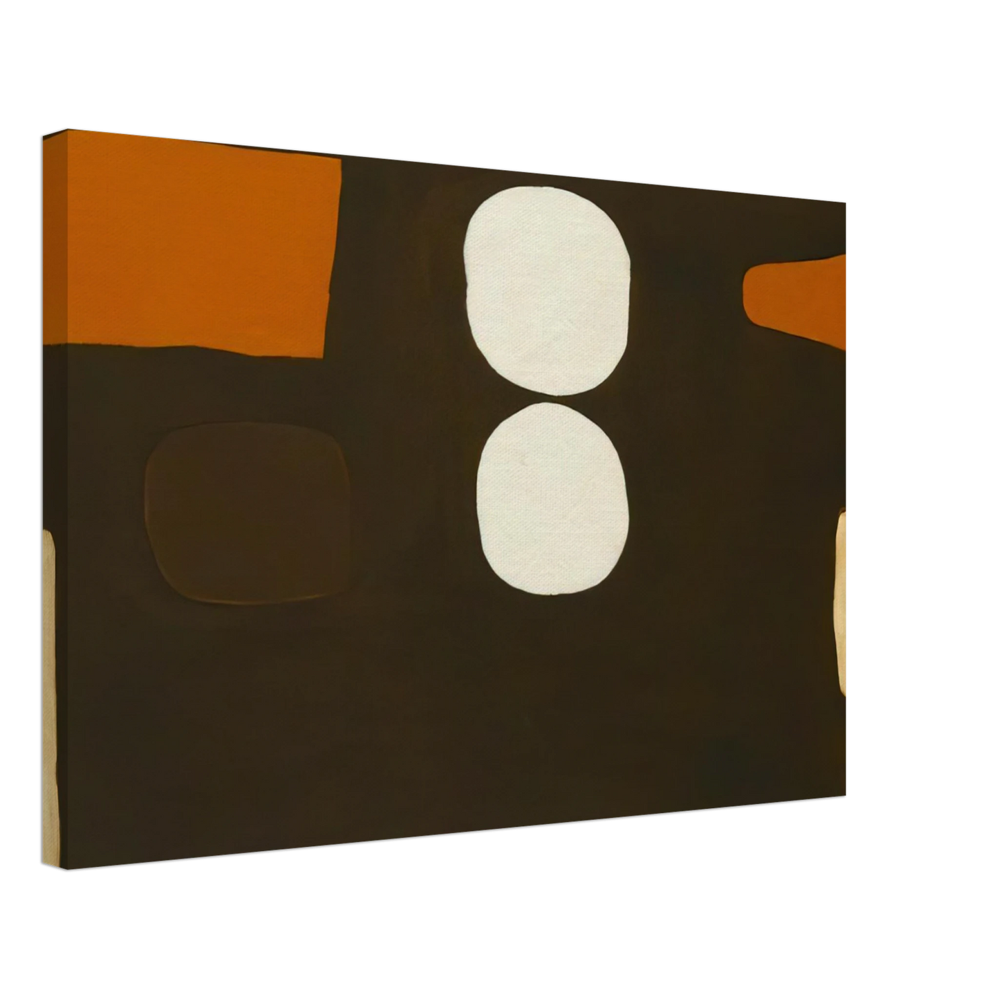 William Scott - Dark Brown, Orange and White - 1963 Canvas - 40x60 cm / 16x24 inches-canvas