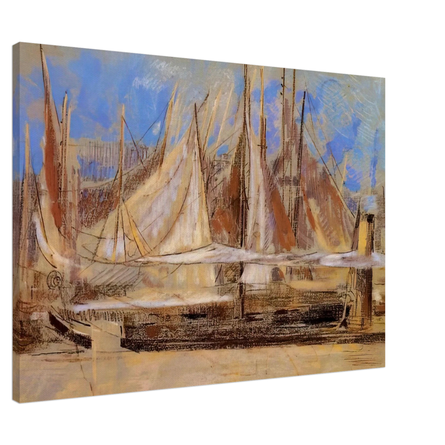 Odilon Redon - YACHTS AT ROYAN 1902 Canvas - 20x30 cm / 8x12 inches-canvas