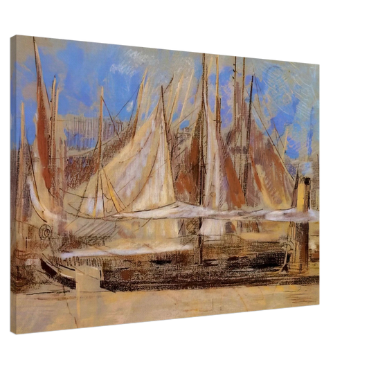 Odilon Redon - YACHTS AT ROYAN 1902 Canvas - 20x30 cm / 8x12 inches-canvas