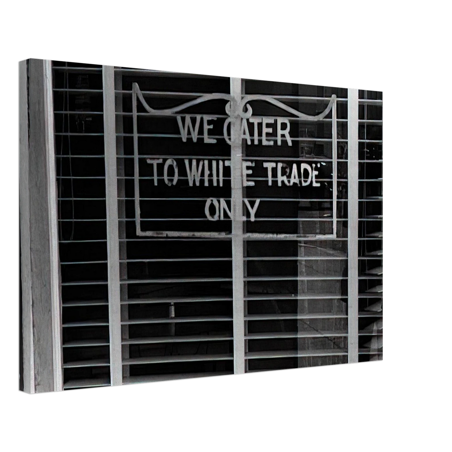 Ben Shahn - SIGN ON A RESTAURANT WE CATER TO WHITE TRADE ONLY 1938 Canvas - 70x100 cm / 28x40 inches-canvas