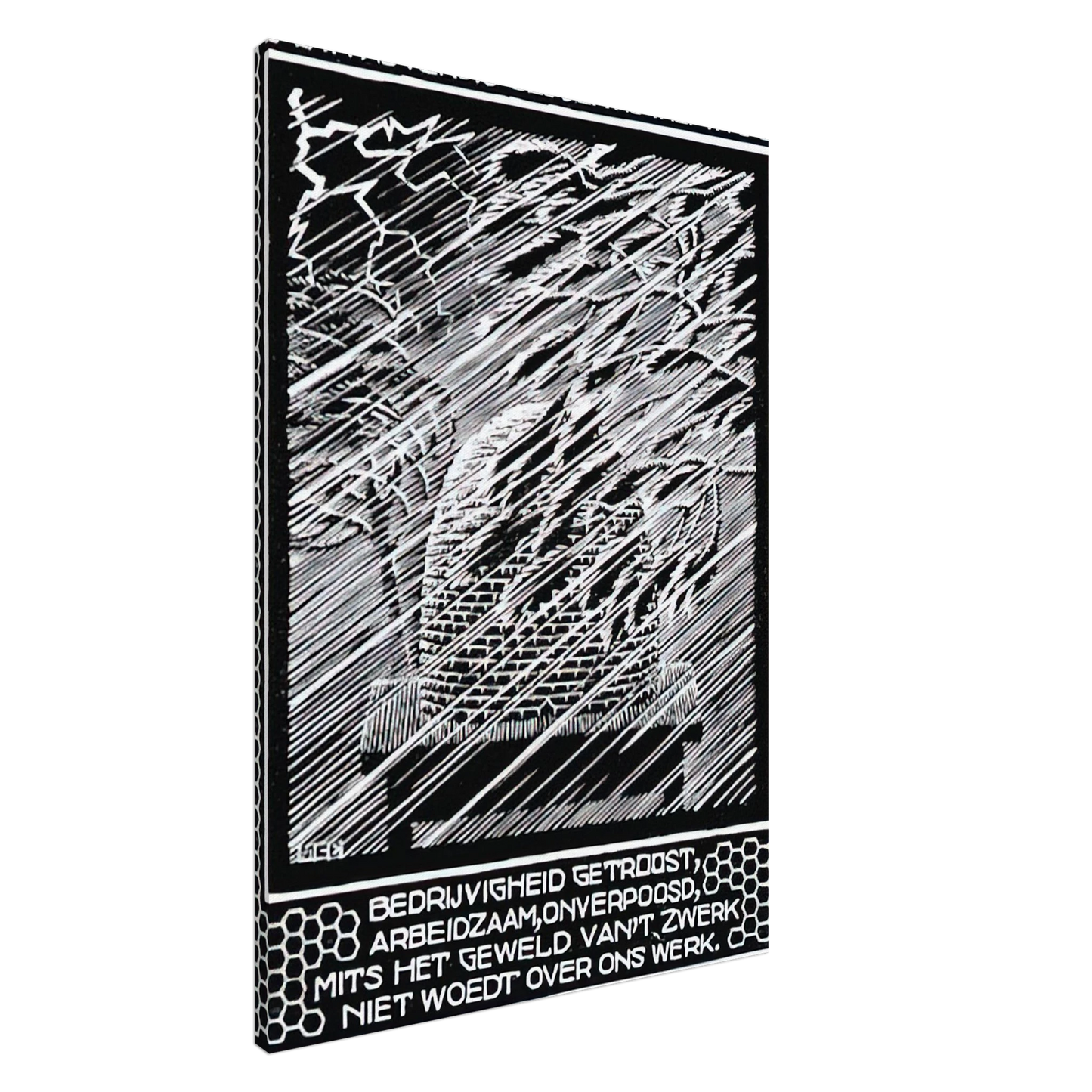 MC Escher - EMBLEMATA BEEHIVE Canvas - 20x30 cm / 8x12 inches-canvas