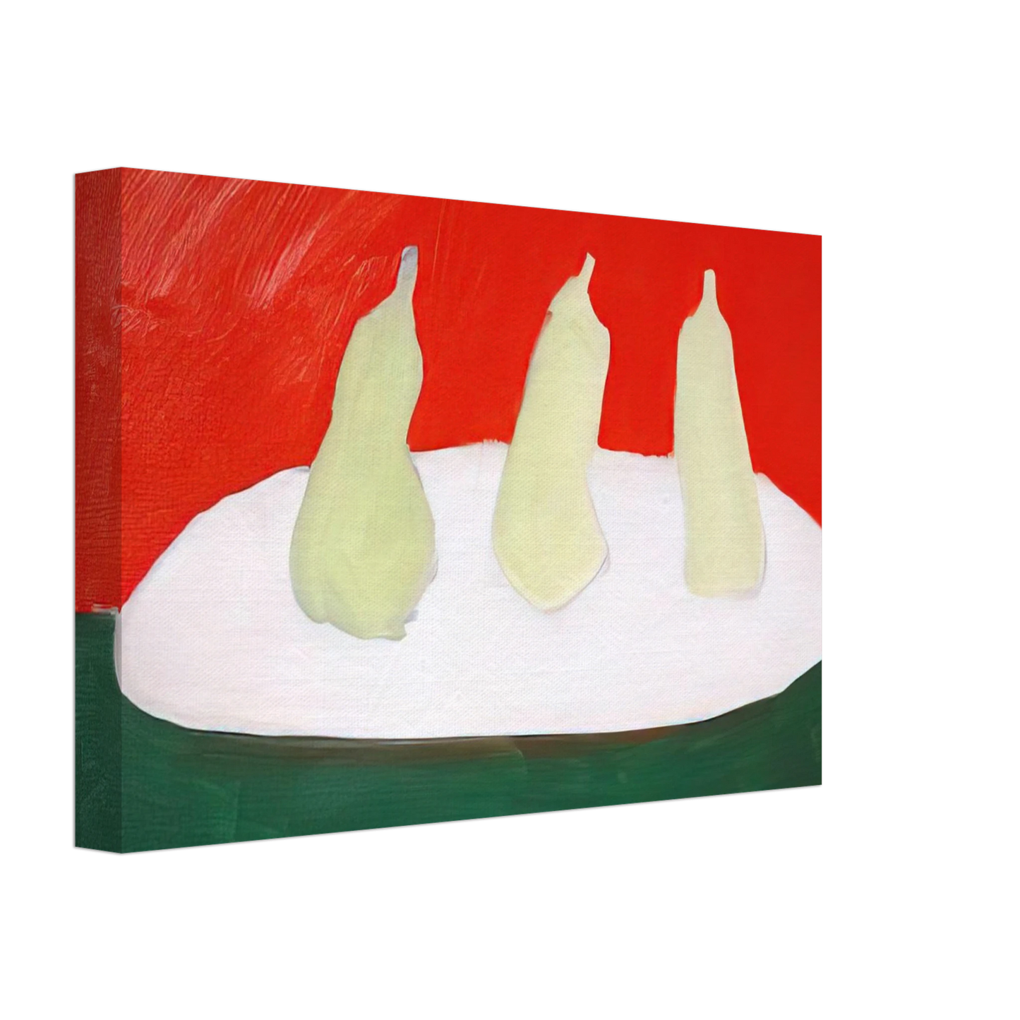 Nicolas de Stael - Nature morte, poires, fond vert et orange - Art Informel Canvas - 70x100 cm / 28x40 inches-canvas