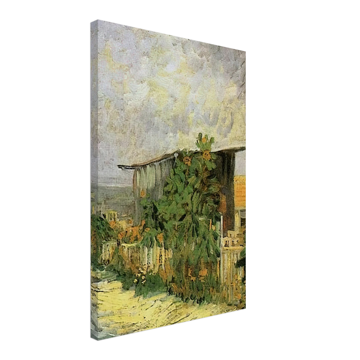Vincent van Gogh - Montmartre Path with Sunflowers Canvas - 40x60 cm / 16x24 inches-canvas