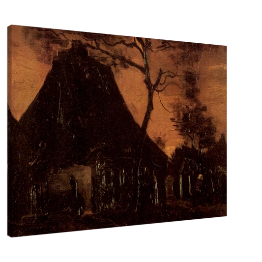 Vincent van Gogh - Cottage with Trees Canvas - 20x30 cm / 8x12 inches-canvas