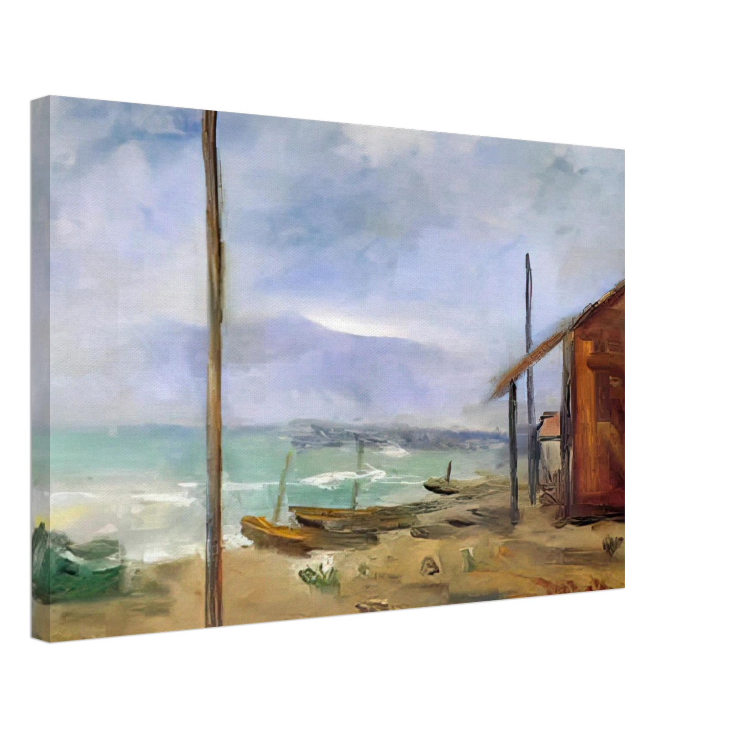 Carlo Carra - PIOGGIA AL MARE 1929 Canvas - 40x60 cm / 16x24 inches-canvas