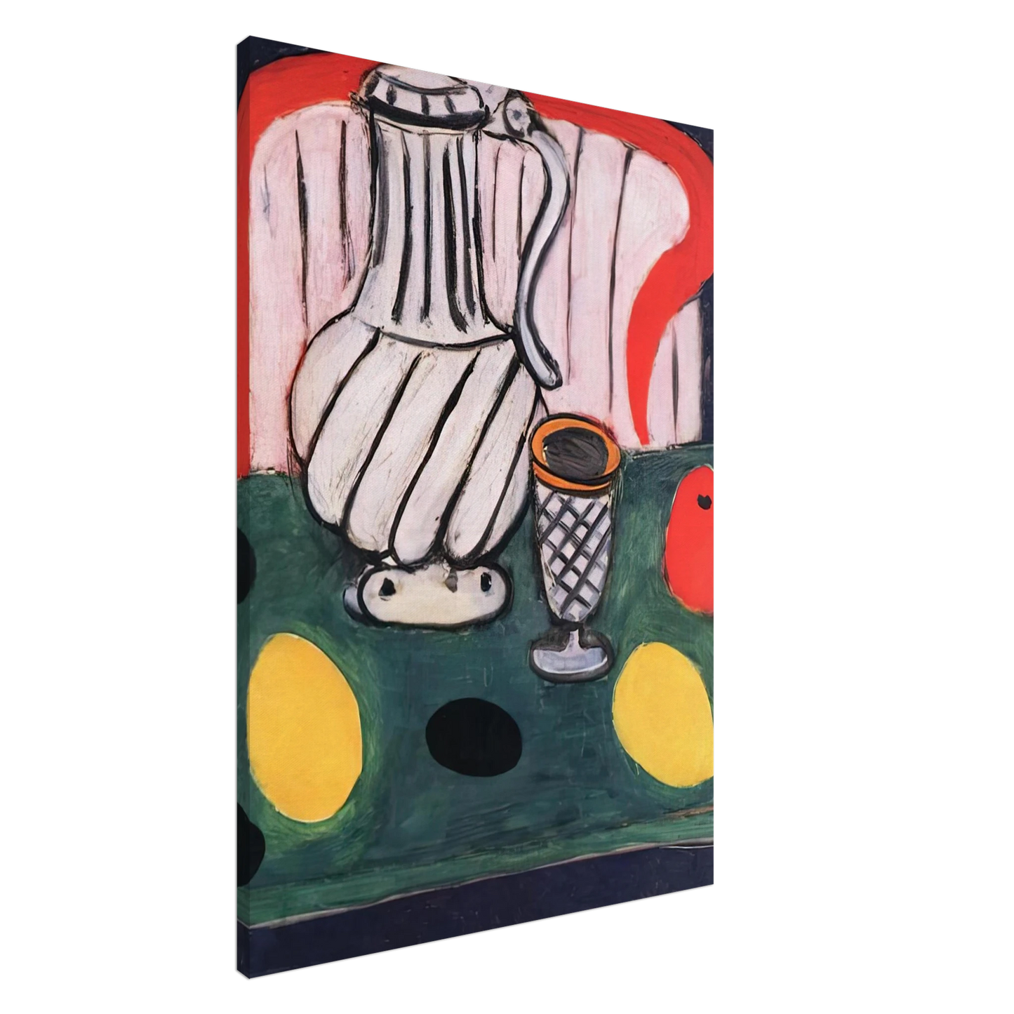 Henri Matisse - TIN PITCHER LEMON AND ARMCHAIR 1939 Canvas - 20x30 cm / 8x12 inches-canvas