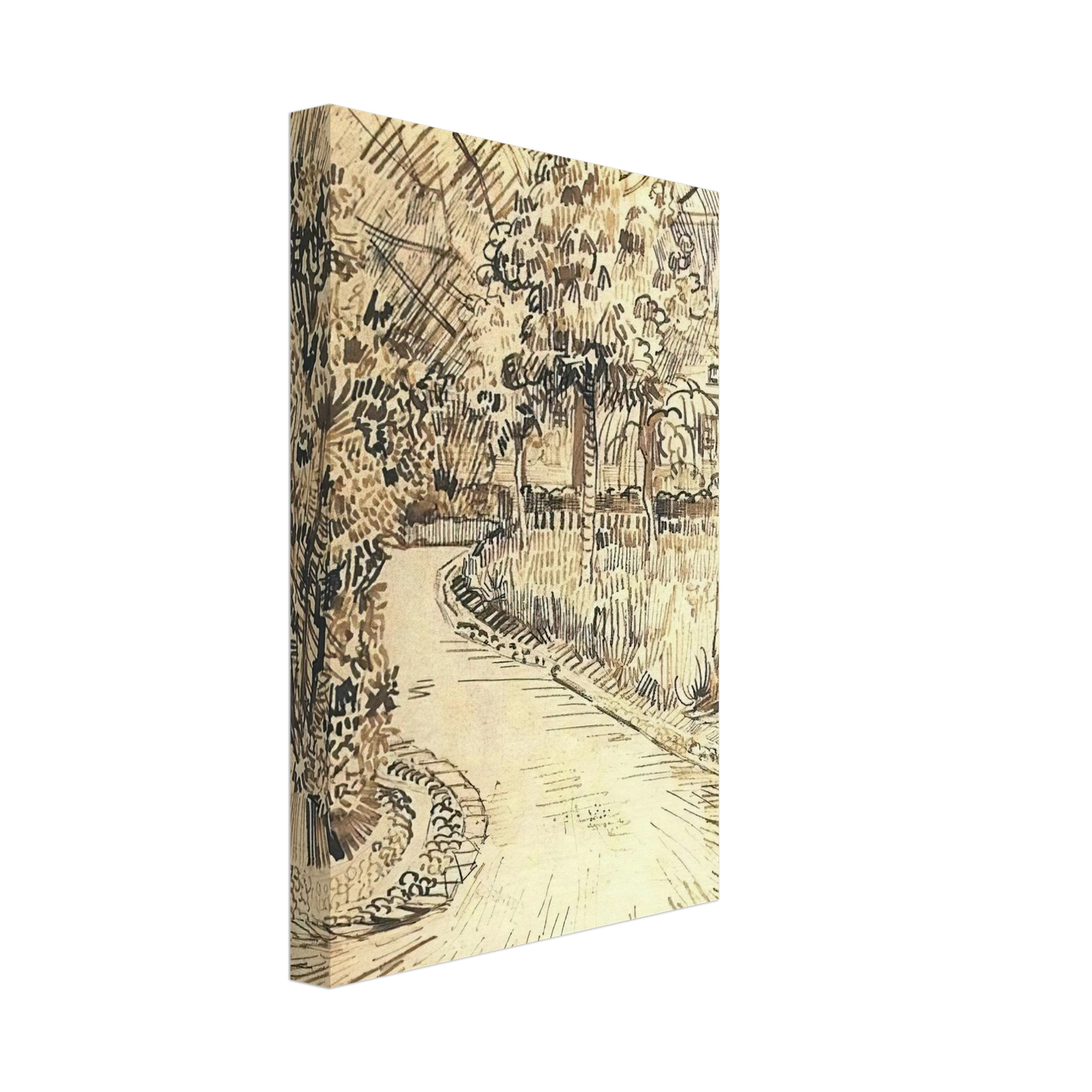 Vincent van Gogh - Public Garden with a Corner of the Yellow House Canvas - 40x60 cm / 16x24 inches-canvas