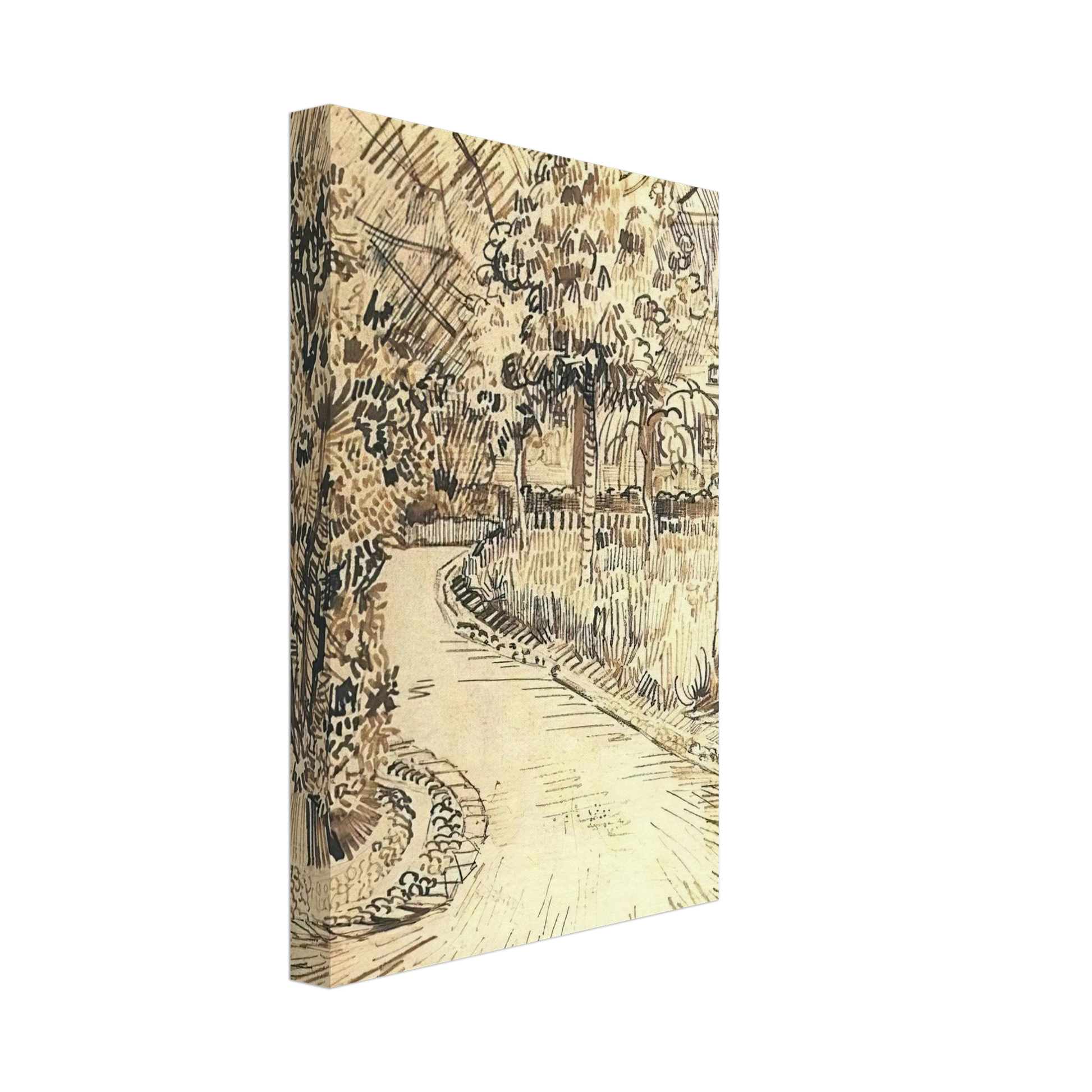 Vincent van Gogh - Public Garden with a Corner of the Yellow House Canvas - 40x60 cm / 16x24 inches-canvas