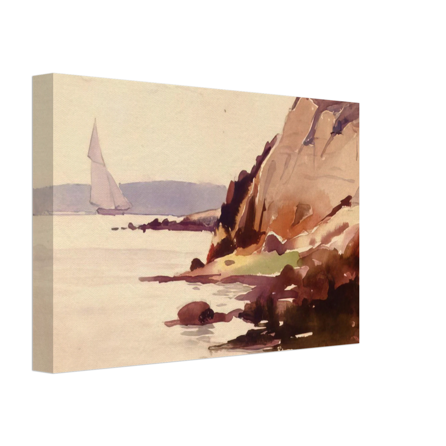 Sydney Laurence - Sailing off Gloucester Coast - 1888 Canvas - 40x60 cm / 16x24 inches-canvas