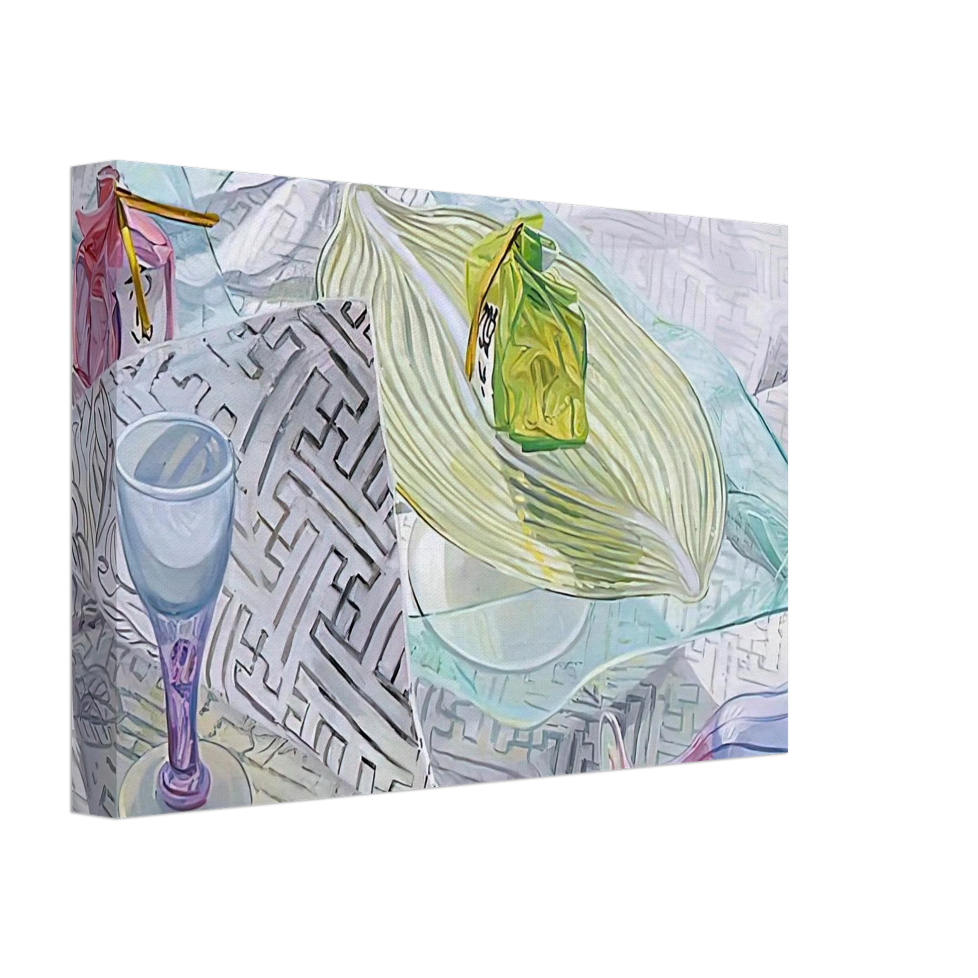 Janet Fish - DISHES FROM JAPAN 2003 Canvas - 70x100 cm / 28x40 inches-canvas