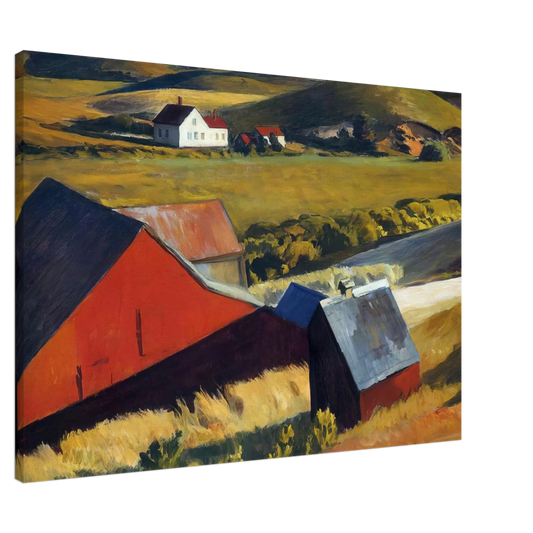 Edward Hopper - Cobbs Barns and Distant Houses Canvas - 20x30 cm / 8x12 inches-canvas