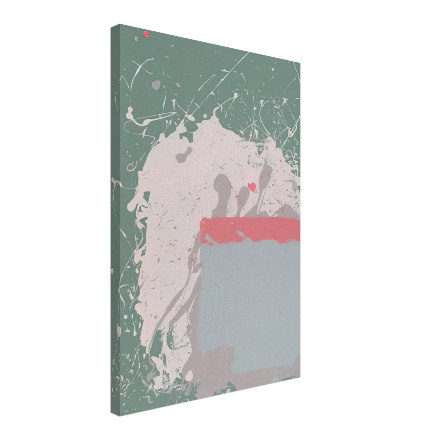 John Hoyland - Grey  Blue on Green - 1971 Canvas - 40x60 cm / 16x24 inches-canvas