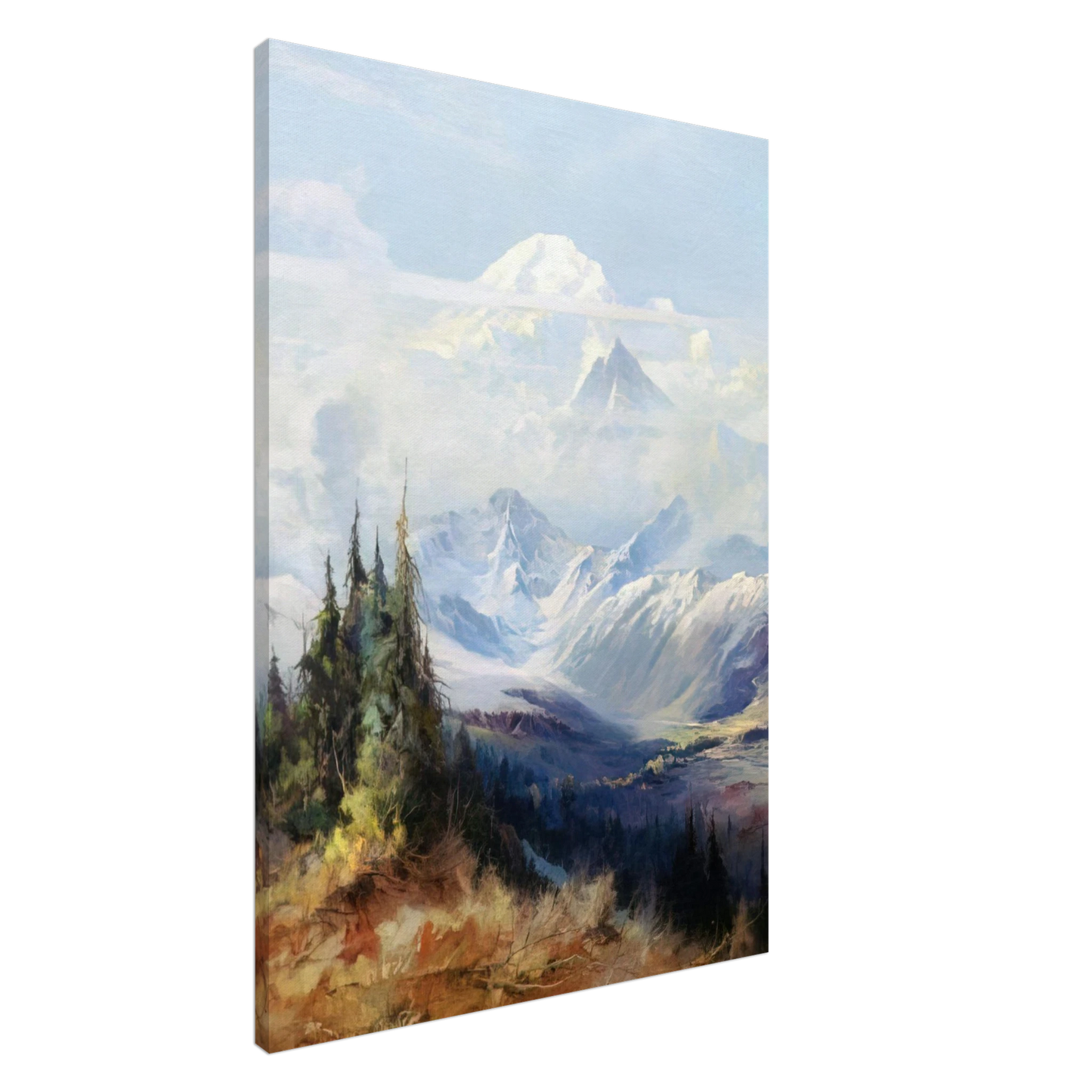 Sydney Laurence - Mount McKinley in Mist - Romanticism Canvas - 20x30 cm / 8x12 inches-canvas