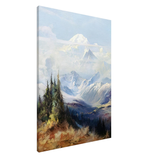 Sydney Laurence - Mount McKinley in Mist - Romanticism Canvas - 20x30 cm / 8x12 inches-canvas