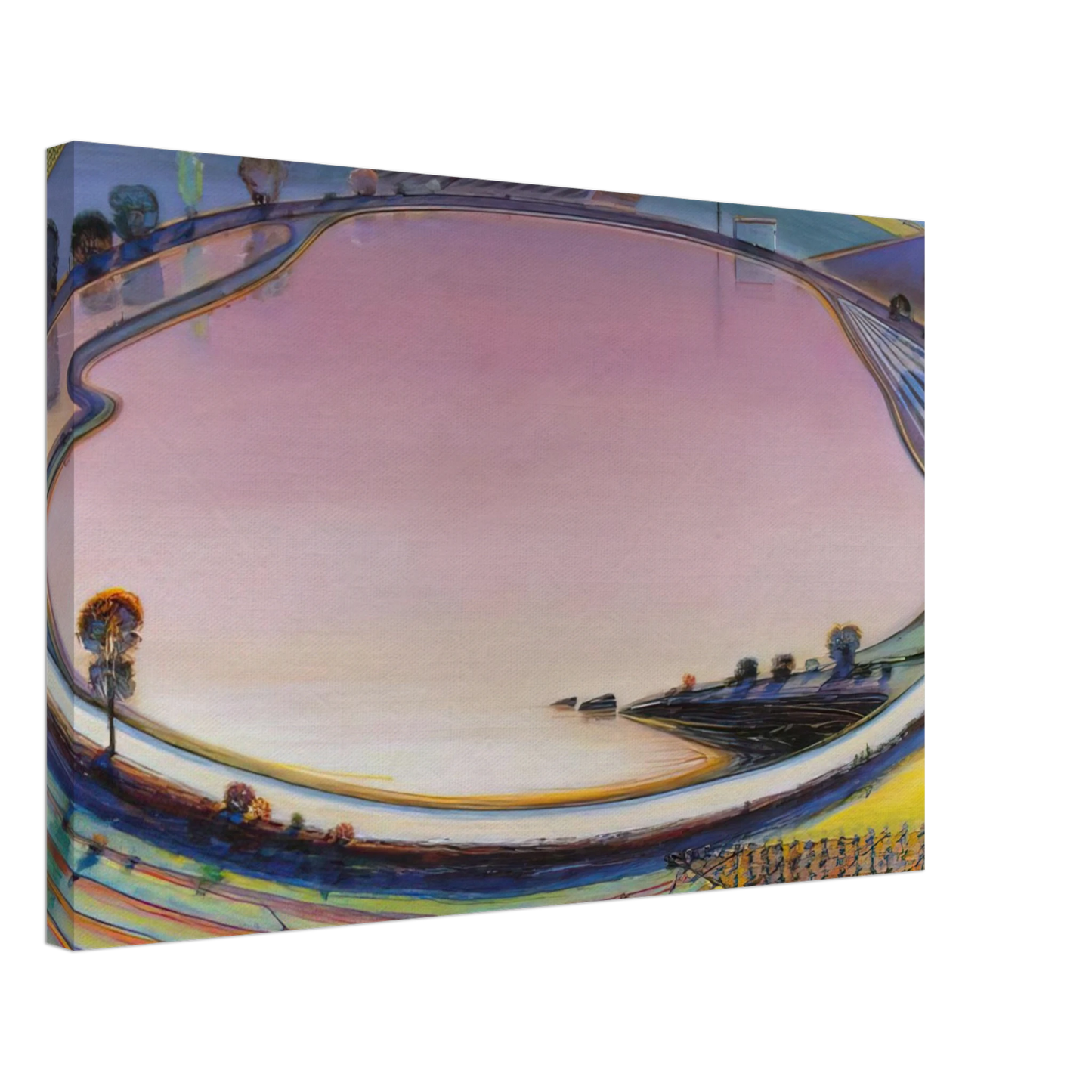 Wayne Thiebaud - Reservoir - 1999 Canvas - 70x100 cm / 28x40 inches-canvas