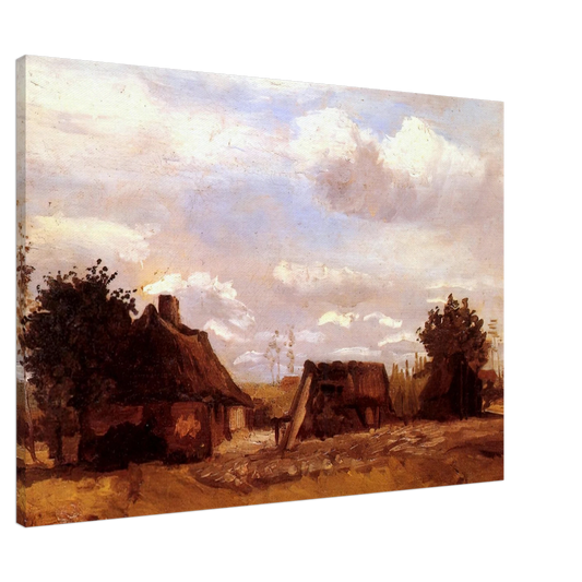 Vincent van Gogh - Cottage Canvas - 20x30 cm / 8x12 inches-canvas