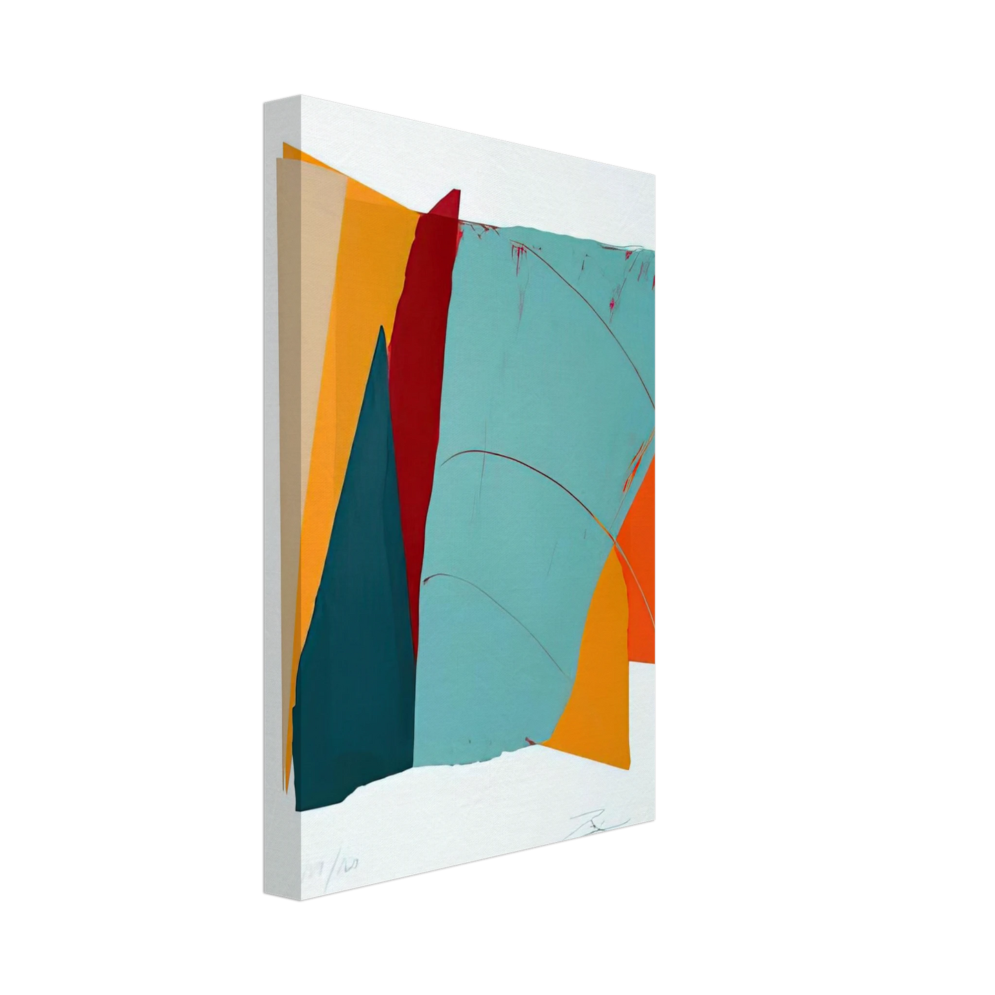 Larry Zox - Red Line II - 1979 Canvas - 40x60 cm / 16x24 inches-canvas