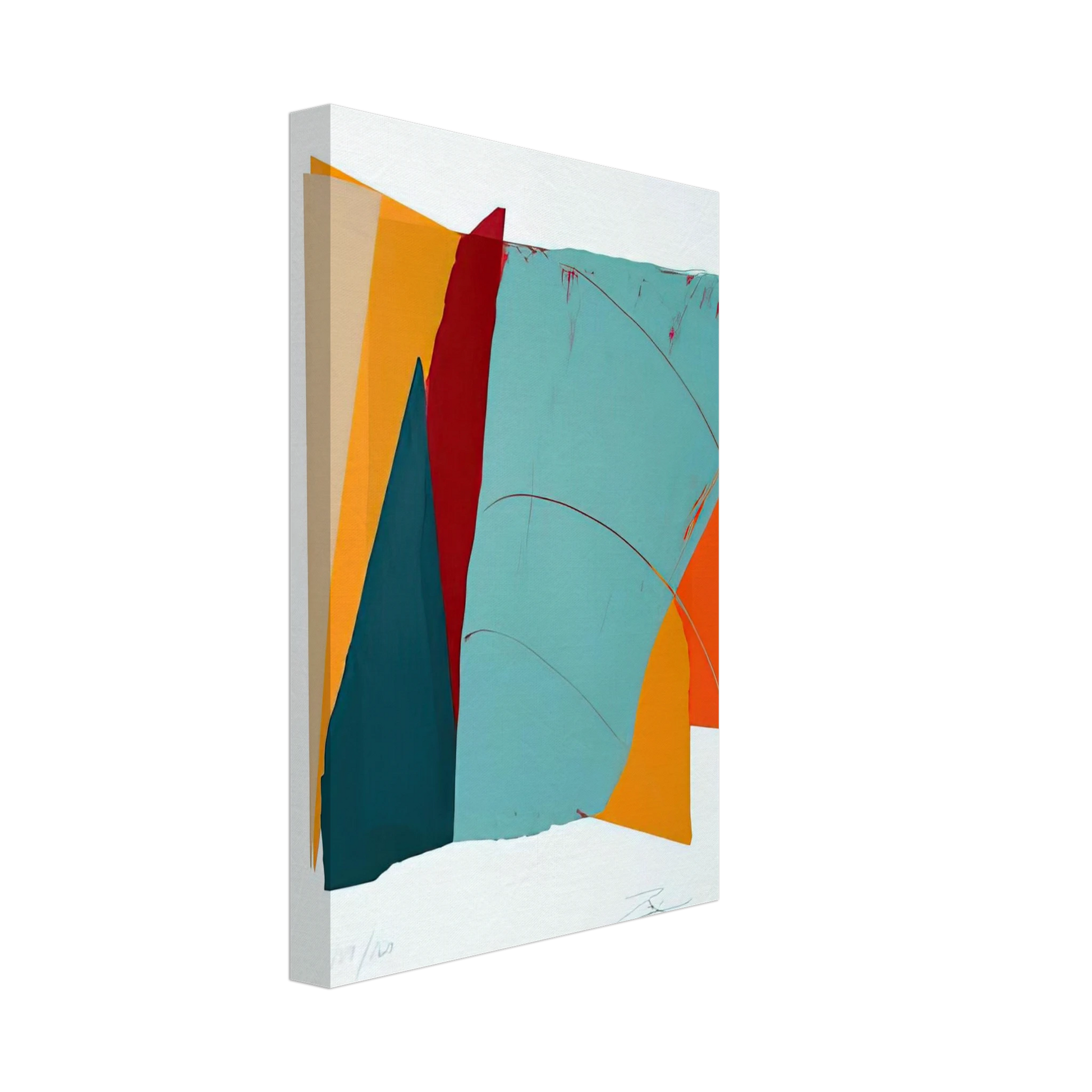 Larry Zox - Red Line II - 1979 Canvas - 40x60 cm / 16x24 inches-canvas