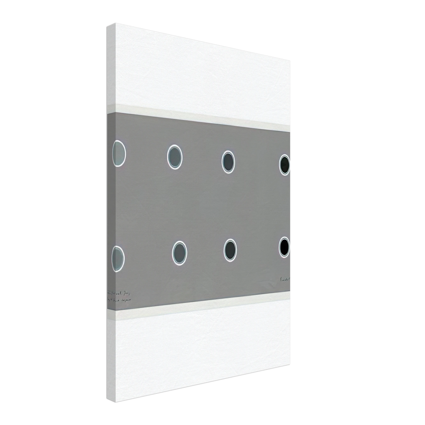 Bridget Riley - ENCIRCLING DISCS WITH GREY IN GREY TO BLACK SEQUENCE 1970 Canvas - 40x60 cm / 16x24 inches-canvas